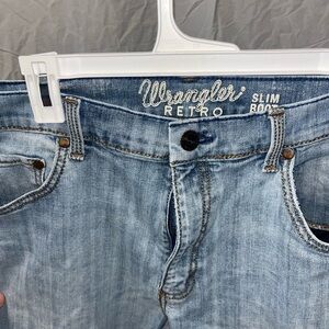 Wrangler Light Blue Denim Jeans with Brown Patch